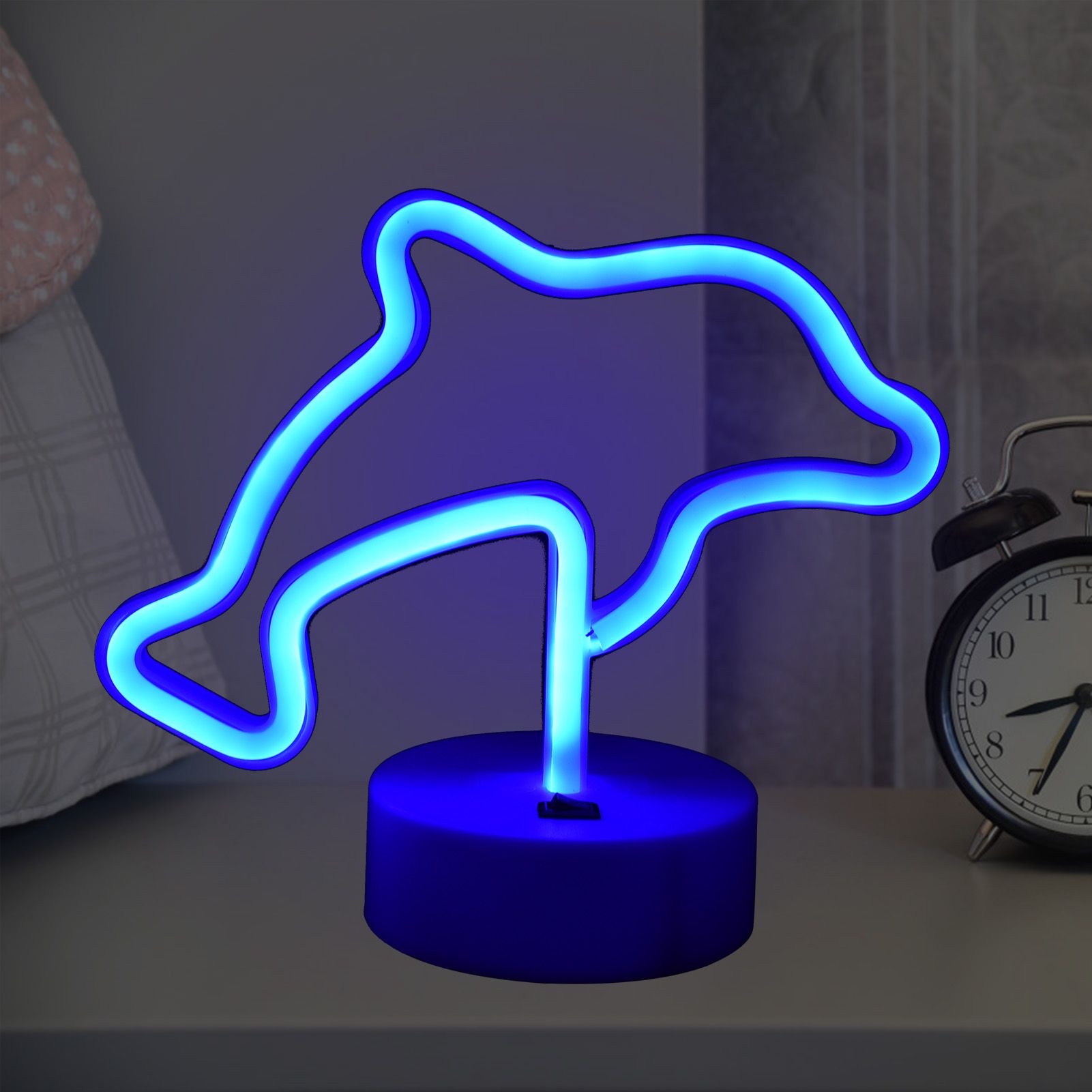 LED Dolphin Neon Light USB Or Battery Powered Unique Room Decoration Accessory with Base V1294-YM0523-3119210225511