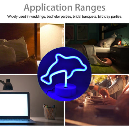 LED Dolphin Neon Light USB Or Battery Powered Unique Room Decoration Accessory with Base V1294-YM0523-3119210225511