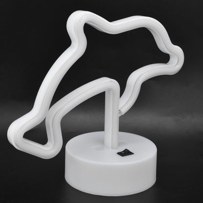 LED Dolphin Neon Light USB Or Battery Powered Unique Room Decoration Accessory with Base V1294-YM0523-3119210225511