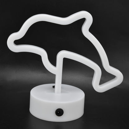 LED Dolphin Neon Light USB Or Battery Powered Unique Room Decoration Accessory with Base V1294-YM0523-3119210225511