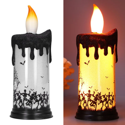 Halloween Snow Globe Candles Light LED Terrorist Decoration Electronic Candle Lamp for Party HolidayDancing V1294-YM0523-3119210233612