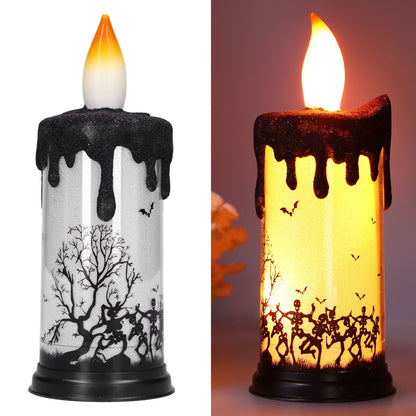 Halloween Snow Globe Candles Light LED Terrorist Decoration Electronic Candle Lamp for Party HolidayDancing V1294-YM0523-3119210233612