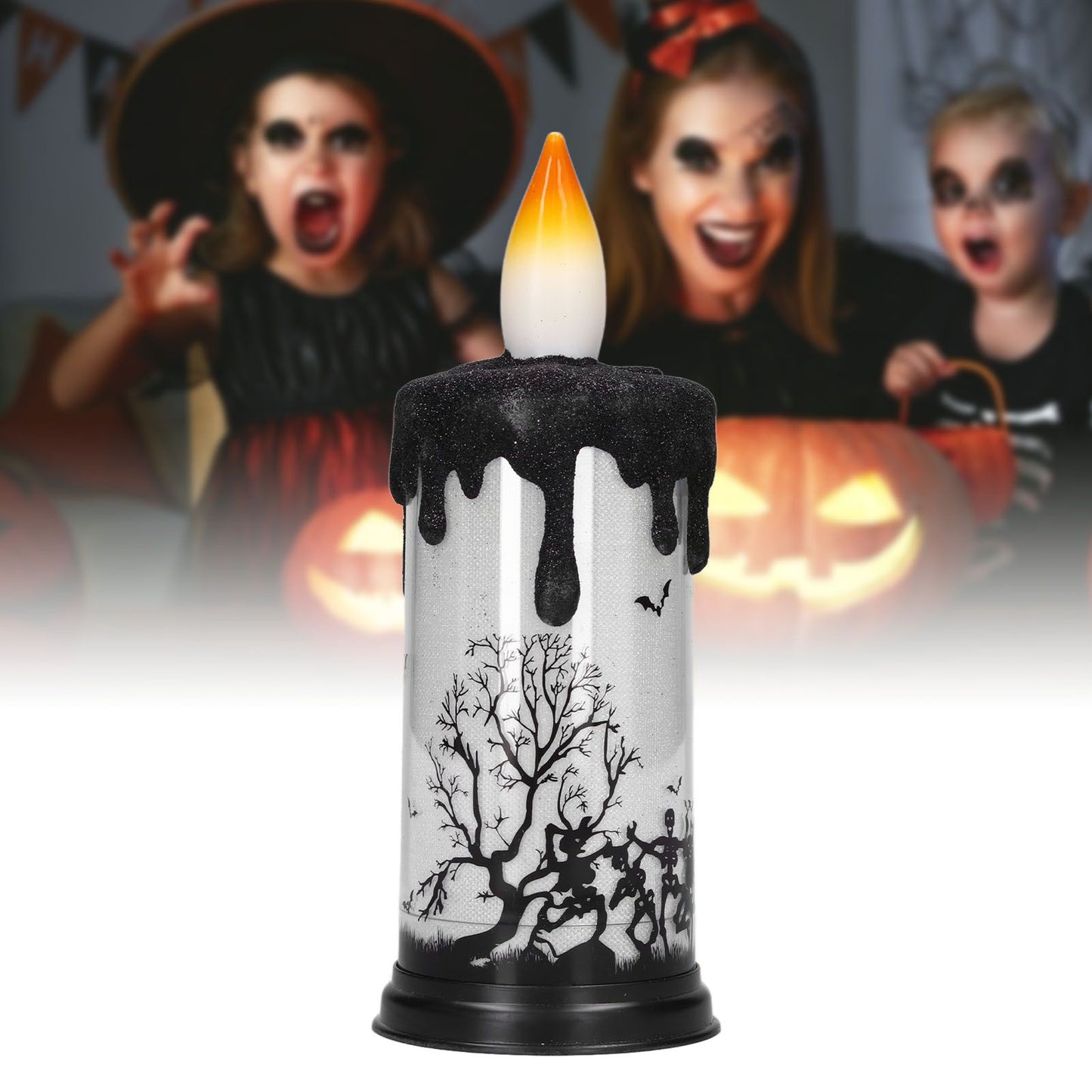 Halloween Snow Globe Candles Light LED Terrorist Decoration Electronic Candle Lamp for Party HolidayDancing V1294-YM0523-3119210233612