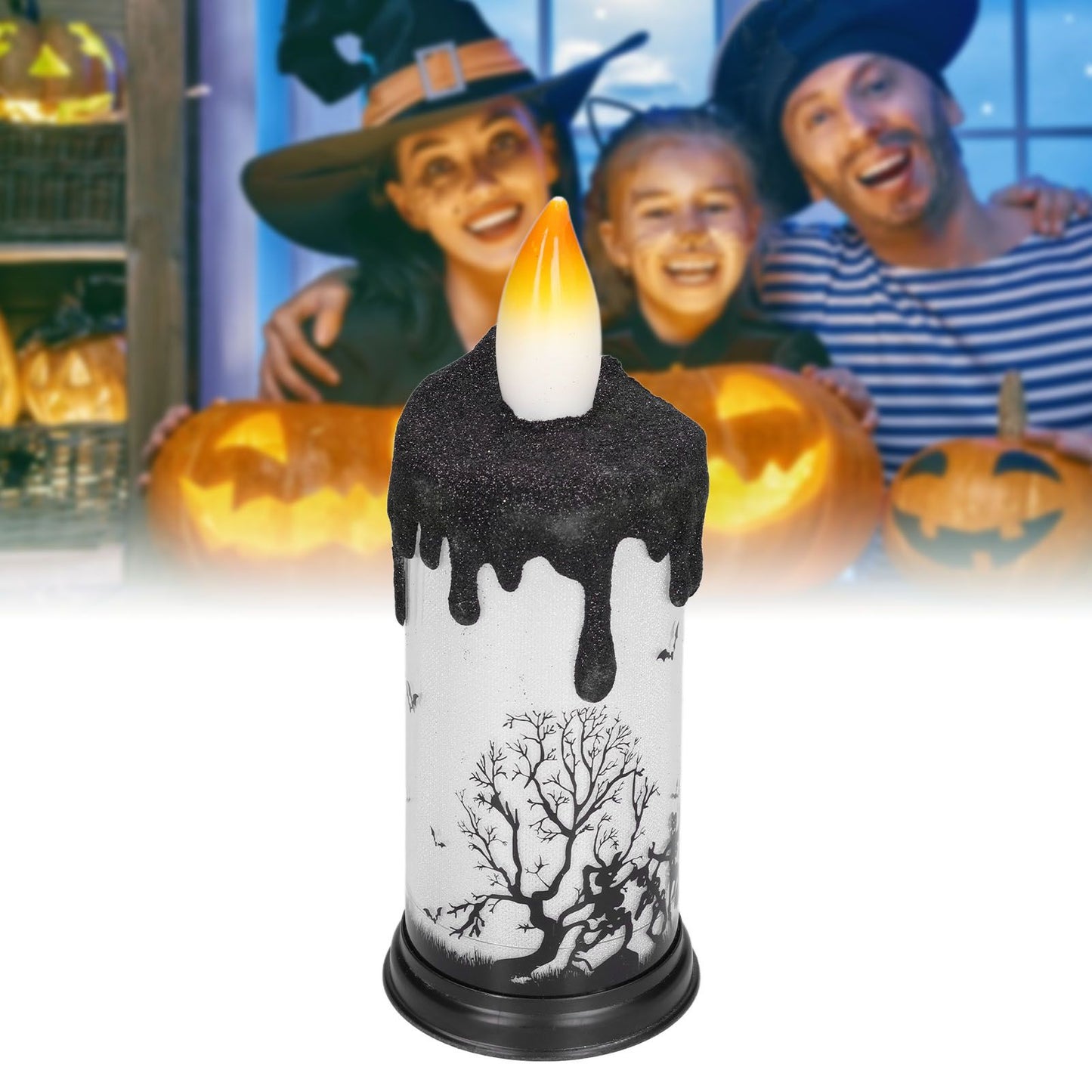 Halloween Snow Globe Candles Light LED Terrorist Decoration Electronic Candle Lamp for Party HolidayDancing V1294-YM0523-3119210233612
