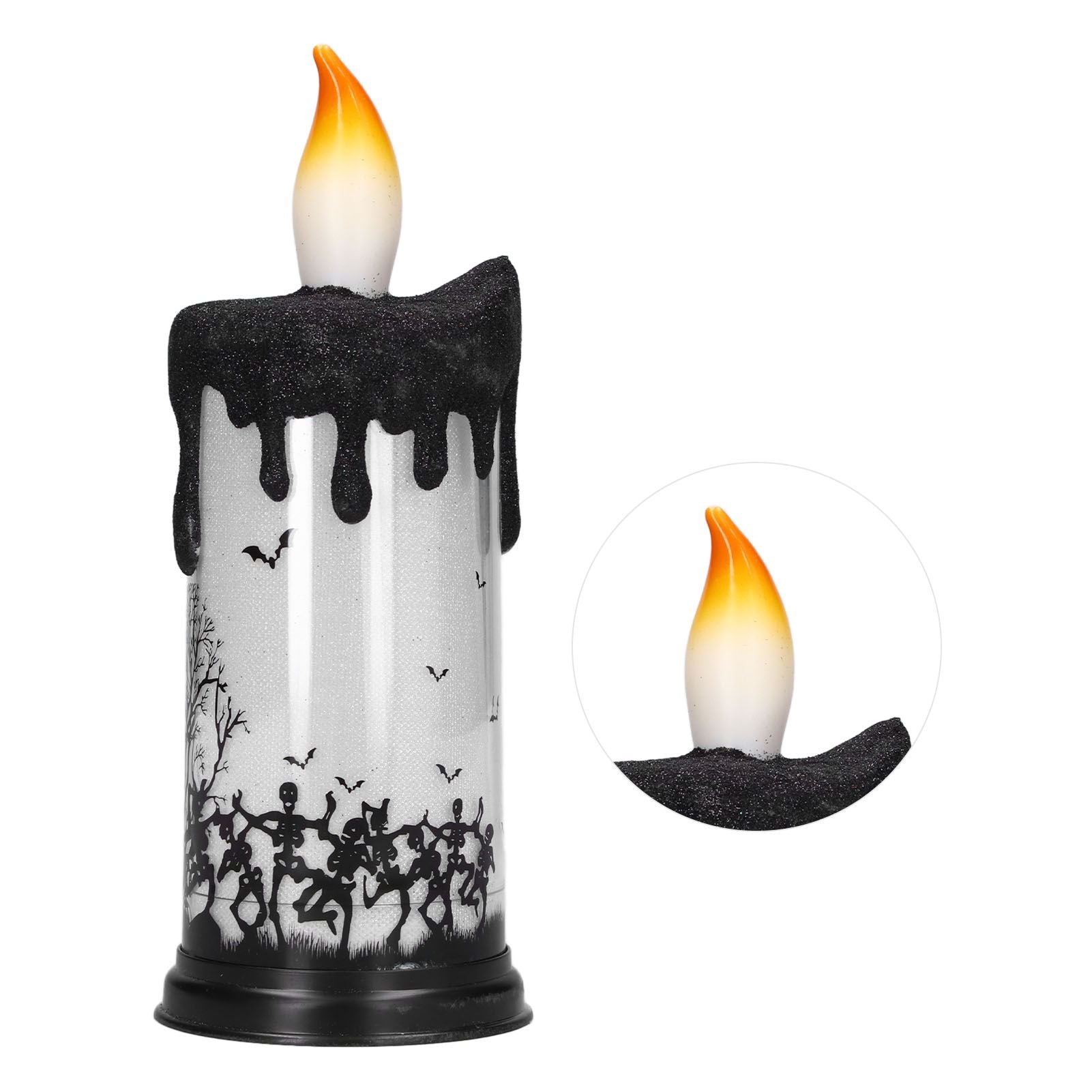 Halloween Snow Globe Candles Light LED Terrorist Decoration Electronic Candle Lamp for Party HolidayDancing V1294-YM0523-3119210233612