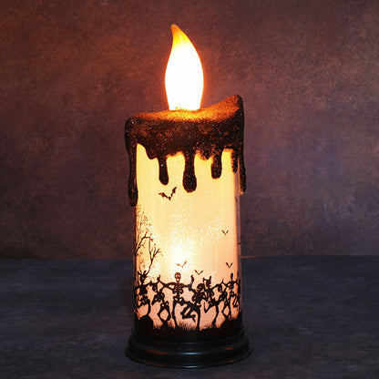 Halloween Snow Globe Candles Light LED Terrorist Decoration Electronic Candle Lamp for Party HolidayDancing V1294-YM0523-3119210233612