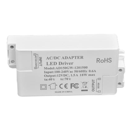 LED Driver 18W Power Supply Transformer AC100-240V to DC12V 1.5A Output for LED Light Desk Lamp Outdoor Light V1294-YM0523-3119210238211