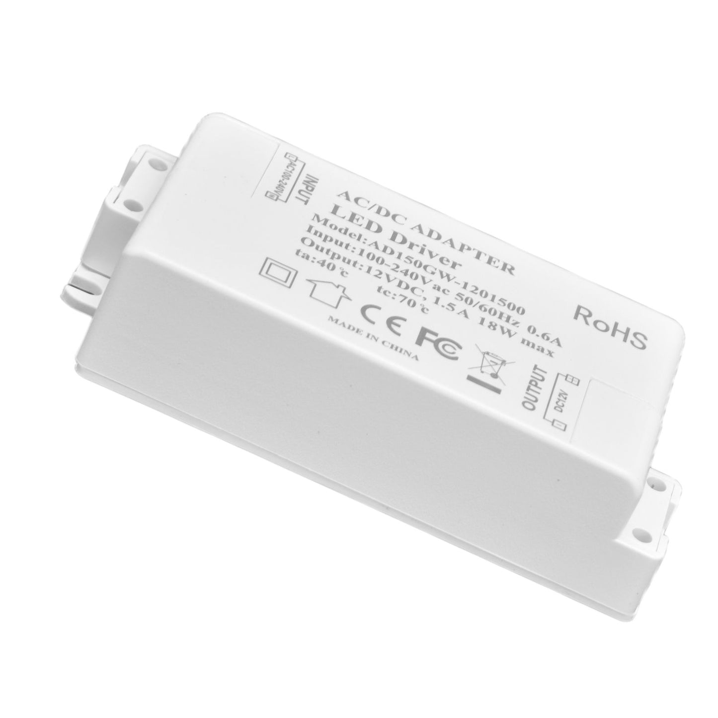 LED Driver 18W Power Supply Transformer AC100-240V to DC12V 1.5A Output for LED Light Desk Lamp Outdoor Light V1294-YM0523-3119210238211