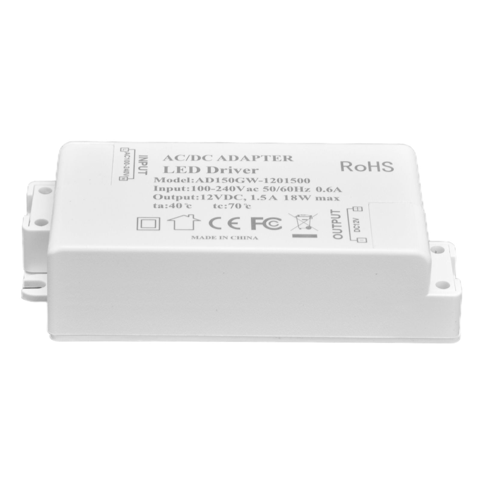 LED Driver 18W Power Supply Transformer AC100-240V to DC12V 1.5A Output for LED Light Desk Lamp Outdoor Light V1294-YM0523-3119210238211