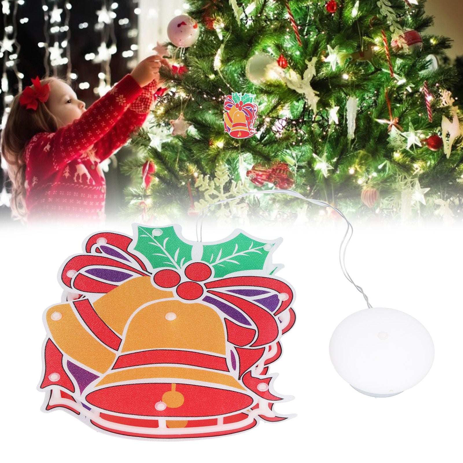 LED Christmas Decoration Lights Battery Powered Window Hanging Decor with Suction Cup for Christmas Party V1294-YM0523-3119210242211