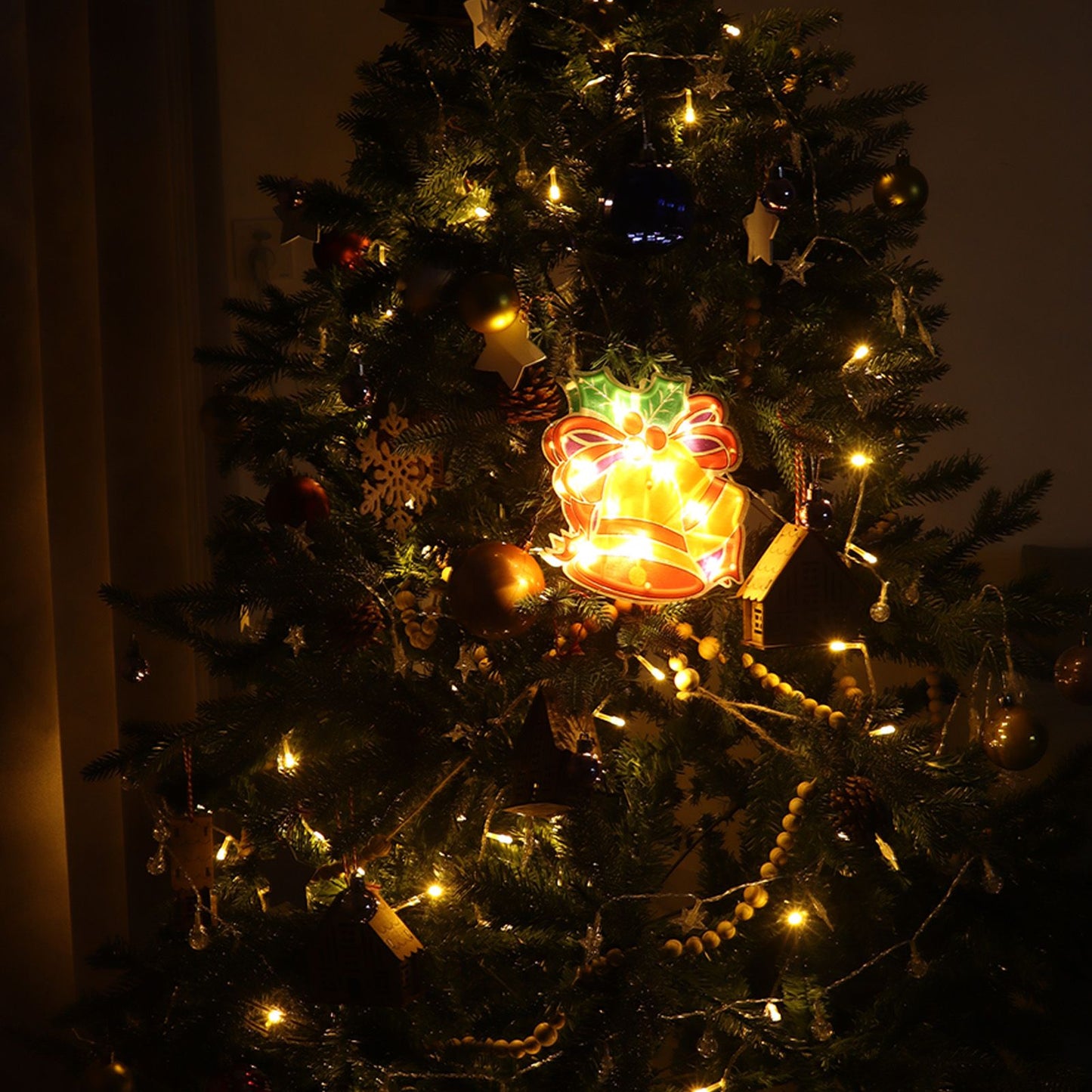 LED Christmas Decoration Lights Battery Powered Window Hanging Decor with Suction Cup for Christmas Party V1294-YM0523-3119210242211