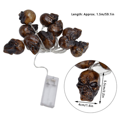 Ghost Skull Lantern LED Lighted Halloween String Lights for Indoor Outdoor Party Yard Patio Tree V1294-YM0523-3119210243311