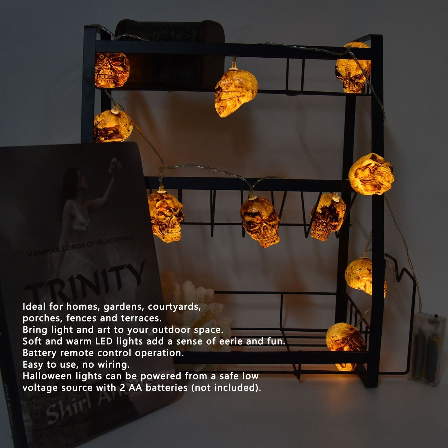 Ghost Skull Lantern LED Lighted Halloween String Lights for Indoor Outdoor Party Yard Patio Tree V1294-YM0523-3119210243311