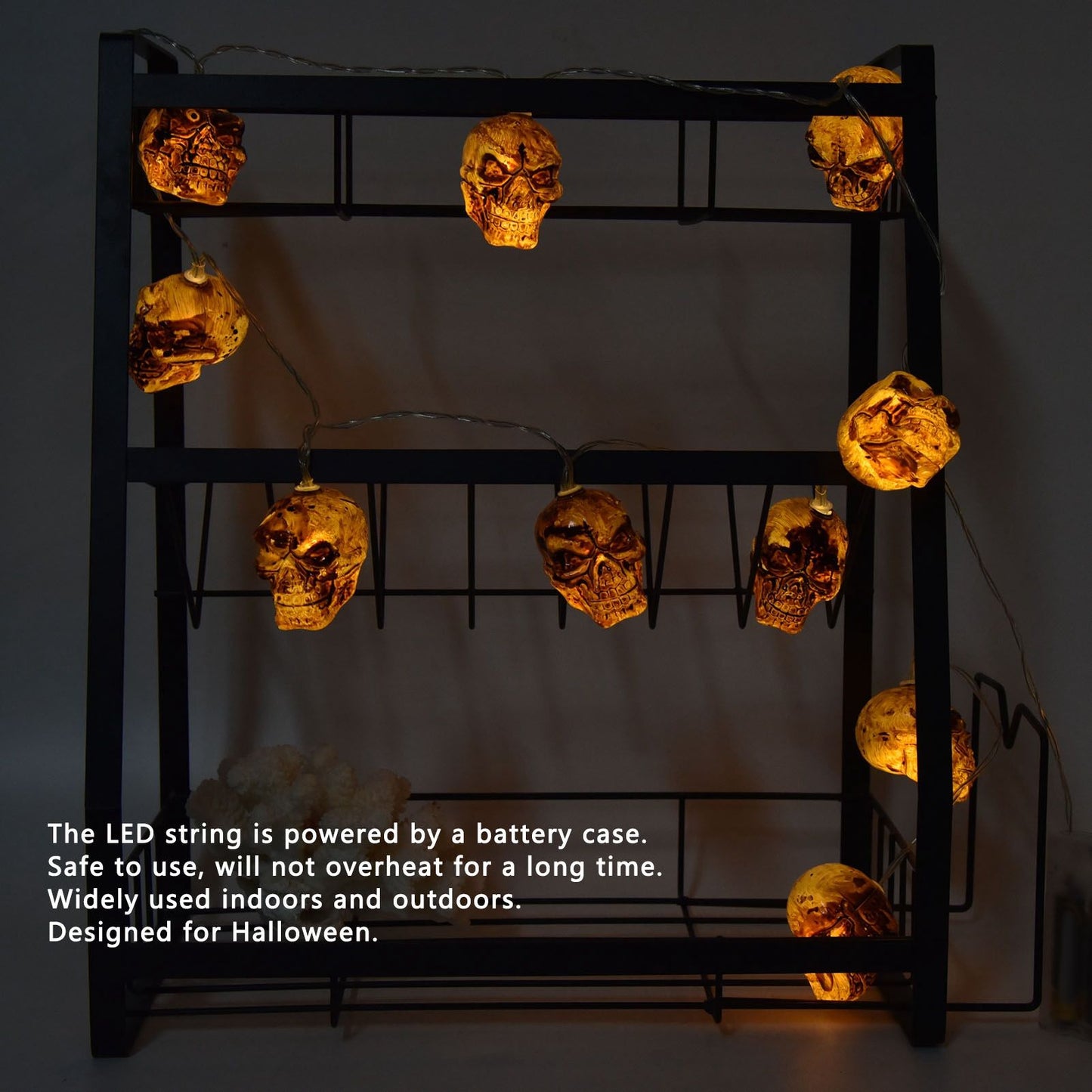 Ghost Skull Lantern LED Lighted Halloween String Lights for Indoor Outdoor Party Yard Patio Tree V1294-YM0523-3119210243311