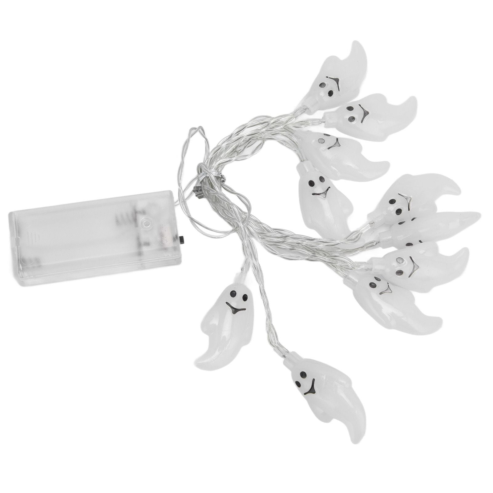 Halloween String Lights 10LED Battery Powered Decorative Ghost String Lamps for Indoor Outdoor Party V1294-YM0523-3119210243611