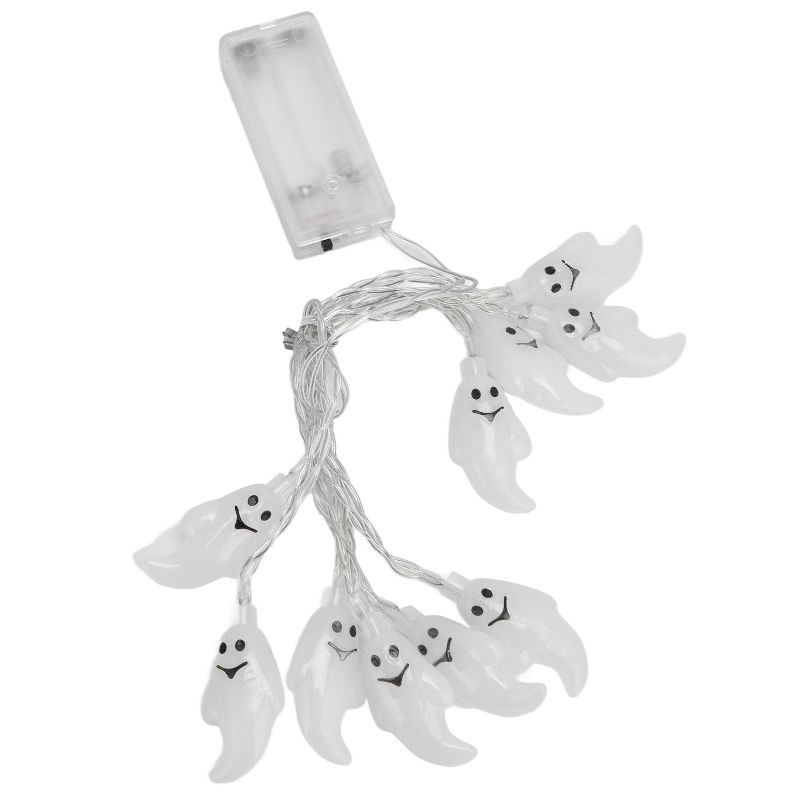 Halloween String Lights 10LED Battery Powered Decorative Ghost String Lamps for Indoor Outdoor Party V1294-YM0523-3119210243611