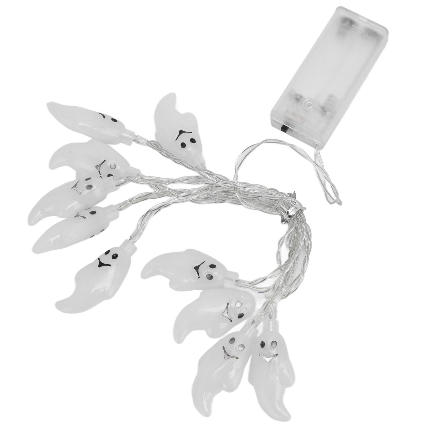 Halloween String Lights 10LED Battery Powered Decorative Ghost String Lamps for Indoor Outdoor Party V1294-YM0523-3119210243611