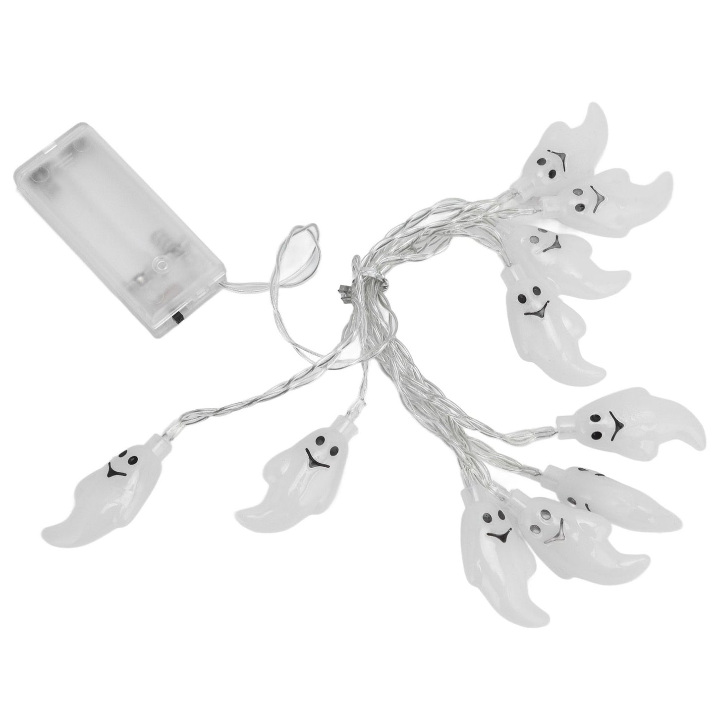 Halloween String Lights 10LED Battery Powered Decorative Ghost String Lamps for Indoor Outdoor Party V1294-YM0523-3119210243611