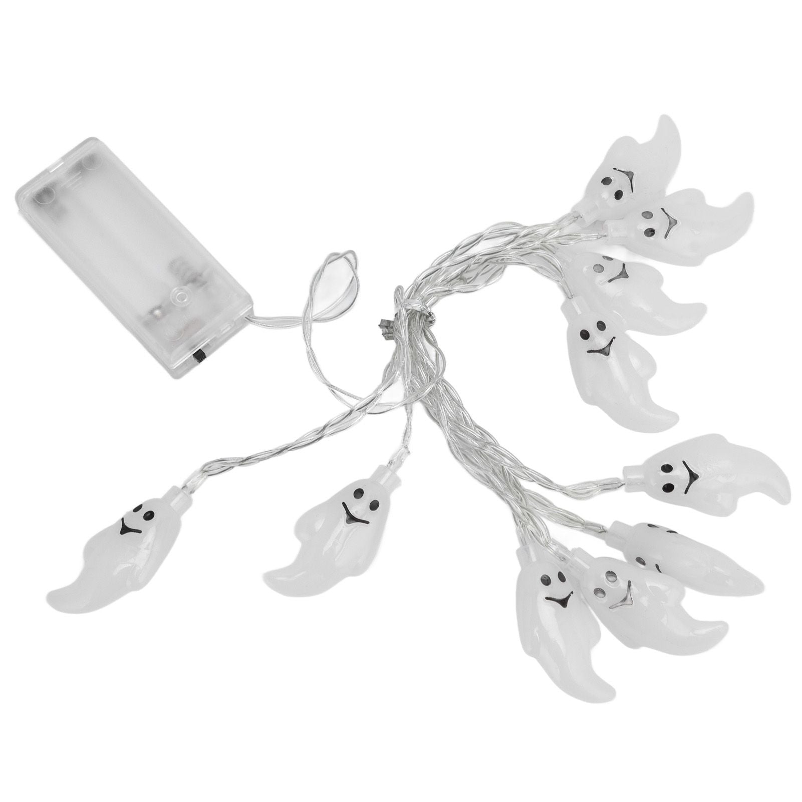 Halloween String Lights 10LED Battery Powered Decorative Ghost String Lamps for Indoor Outdoor Party V1294-YM0523-3119210243611