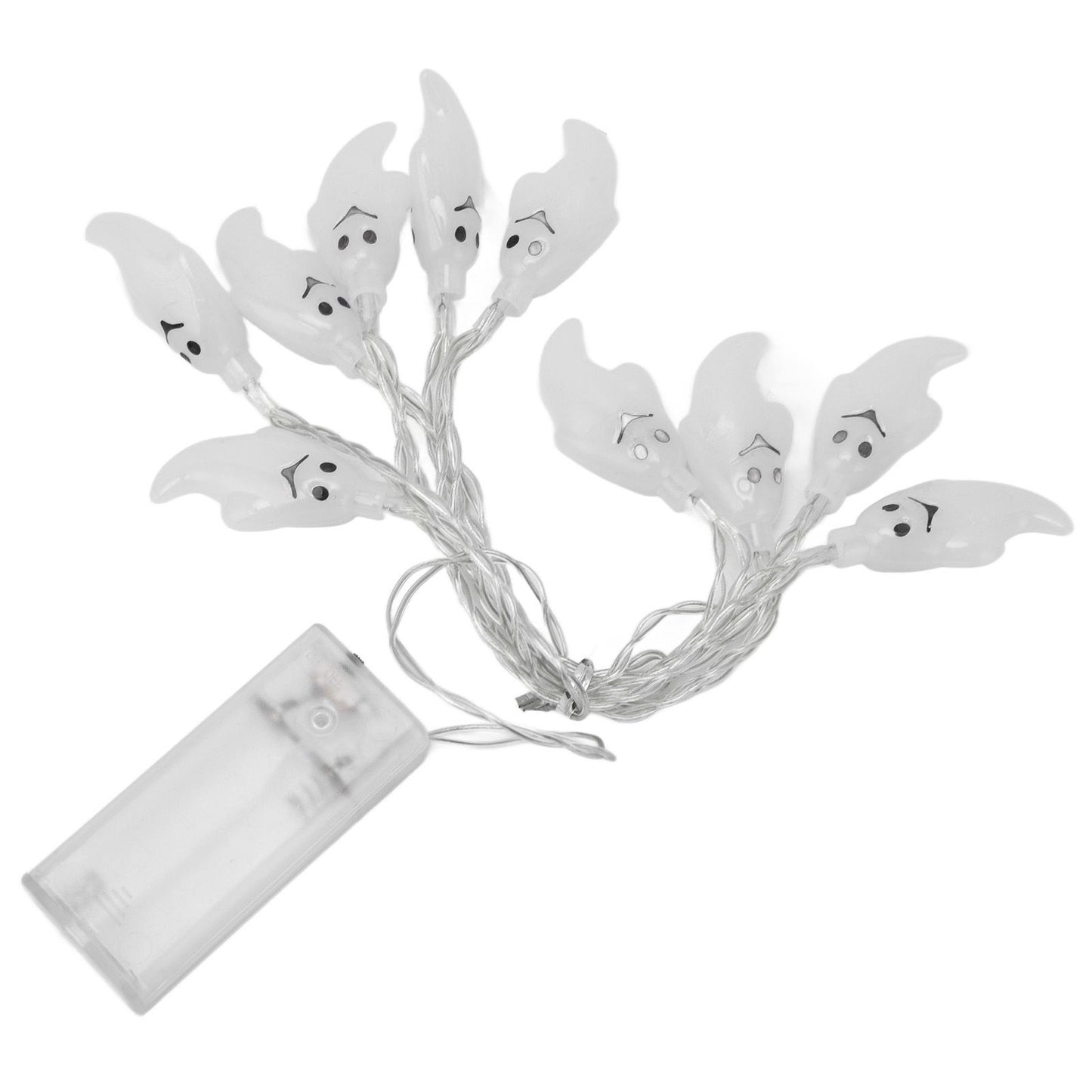 Halloween String Lights 10LED Battery Powered Decorative Ghost String Lamps for Indoor Outdoor Party V1294-YM0523-3119210243611