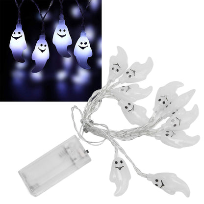 Halloween String Lights 10LED Battery Powered Decorative Ghost String Lamps for Indoor Outdoor Party V1294-YM0523-3119210243611
