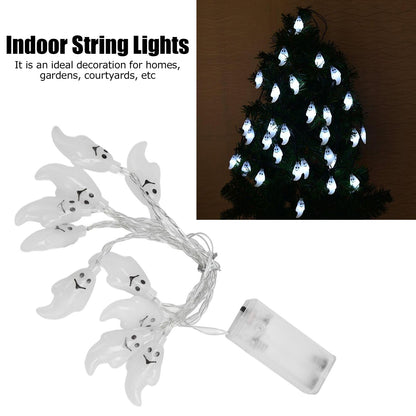 Halloween String Lights 10LED Battery Powered Decorative Ghost String Lamps for Indoor Outdoor Party V1294-YM0523-3119210243611