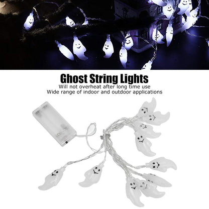 Halloween String Lights 10LED Battery Powered Decorative Ghost String Lamps for Indoor Outdoor Party V1294-YM0523-3119210243611