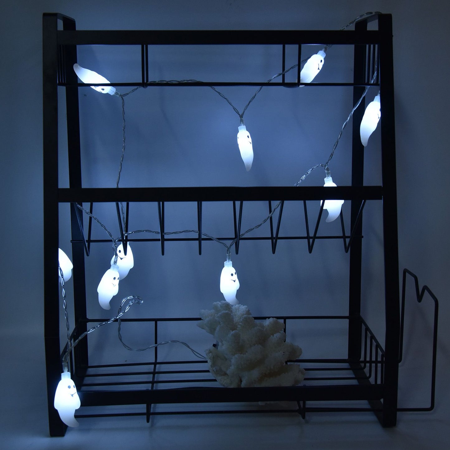 Halloween String Lights 10LED Battery Powered Decorative Ghost String Lamps for Indoor Outdoor Party V1294-YM0523-3119210243611