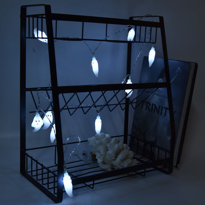 Halloween String Lights 10LED Battery Powered Decorative Ghost String Lamps for Indoor Outdoor Party V1294-YM0523-3119210243611