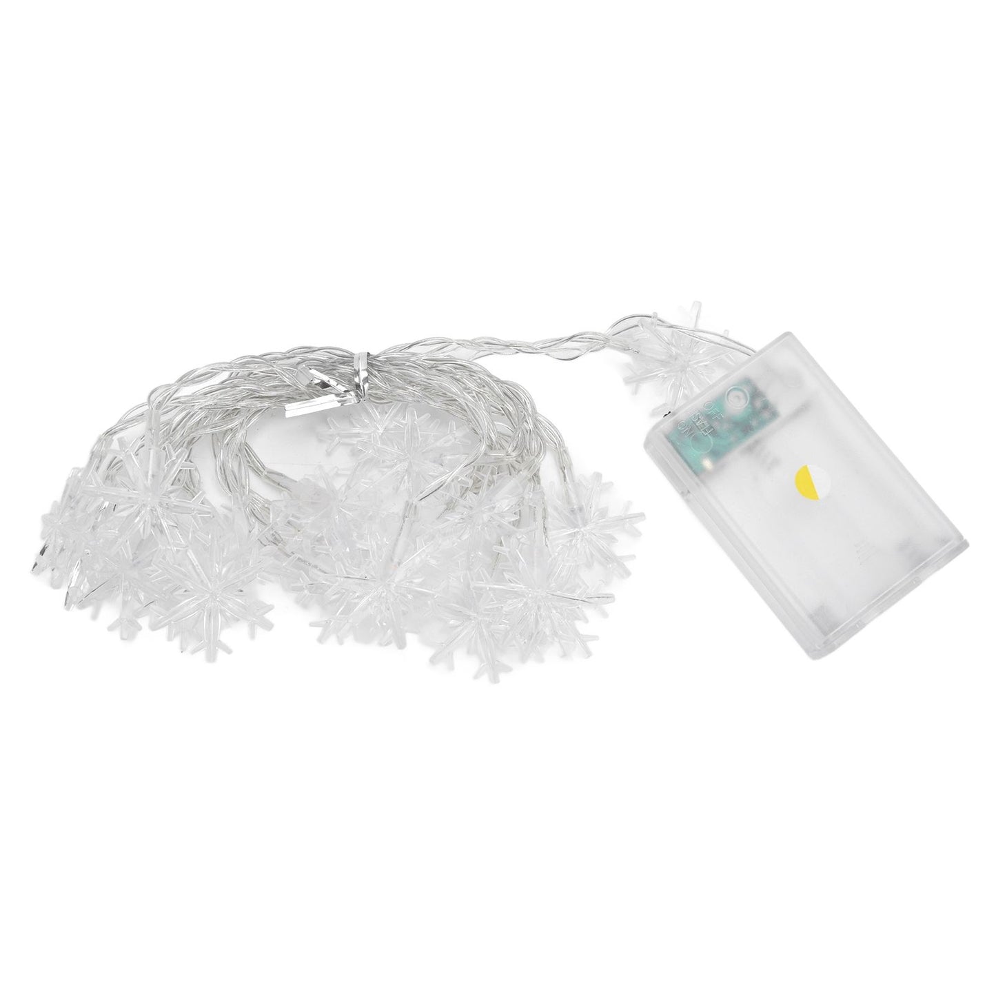 LED Snowflake Light String 20LED Battery Operated LED String Lights for Holiday Xmas Indoor Outdoor Party V1294-YM0523-3119210243811