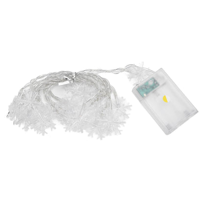 LED Snowflake Light String 20LED Battery Operated LED String Lights for Holiday Xmas Indoor Outdoor Party V1294-YM0523-3119210243811