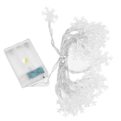 LED Snowflake Light String 20LED Battery Operated LED String Lights for Holiday Xmas Indoor Outdoor Party V1294-YM0523-3119210243811