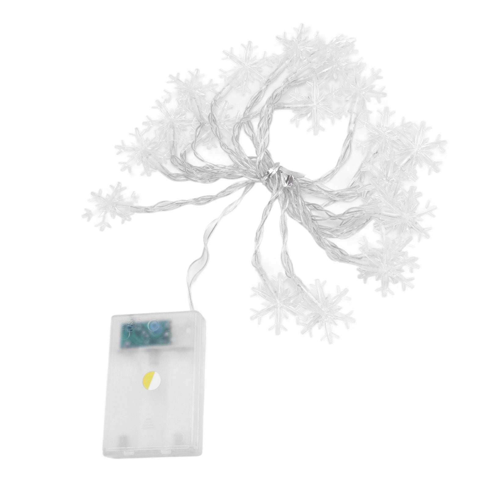 LED Snowflake Light String 20LED Battery Operated LED String Lights for Holiday Xmas Indoor Outdoor Party V1294-YM0523-3119210243811