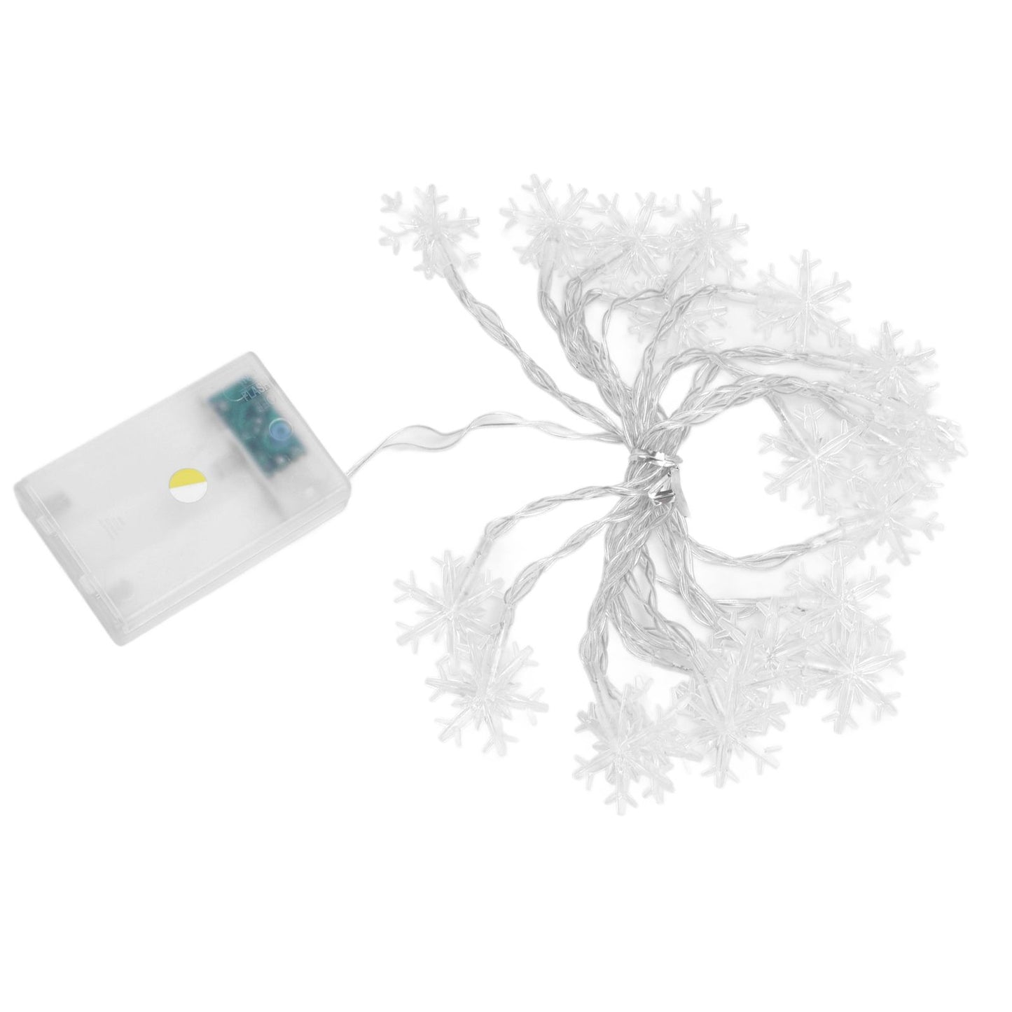 LED Snowflake Light String 20LED Battery Operated LED String Lights for Holiday Xmas Indoor Outdoor Party V1294-YM0523-3119210243811