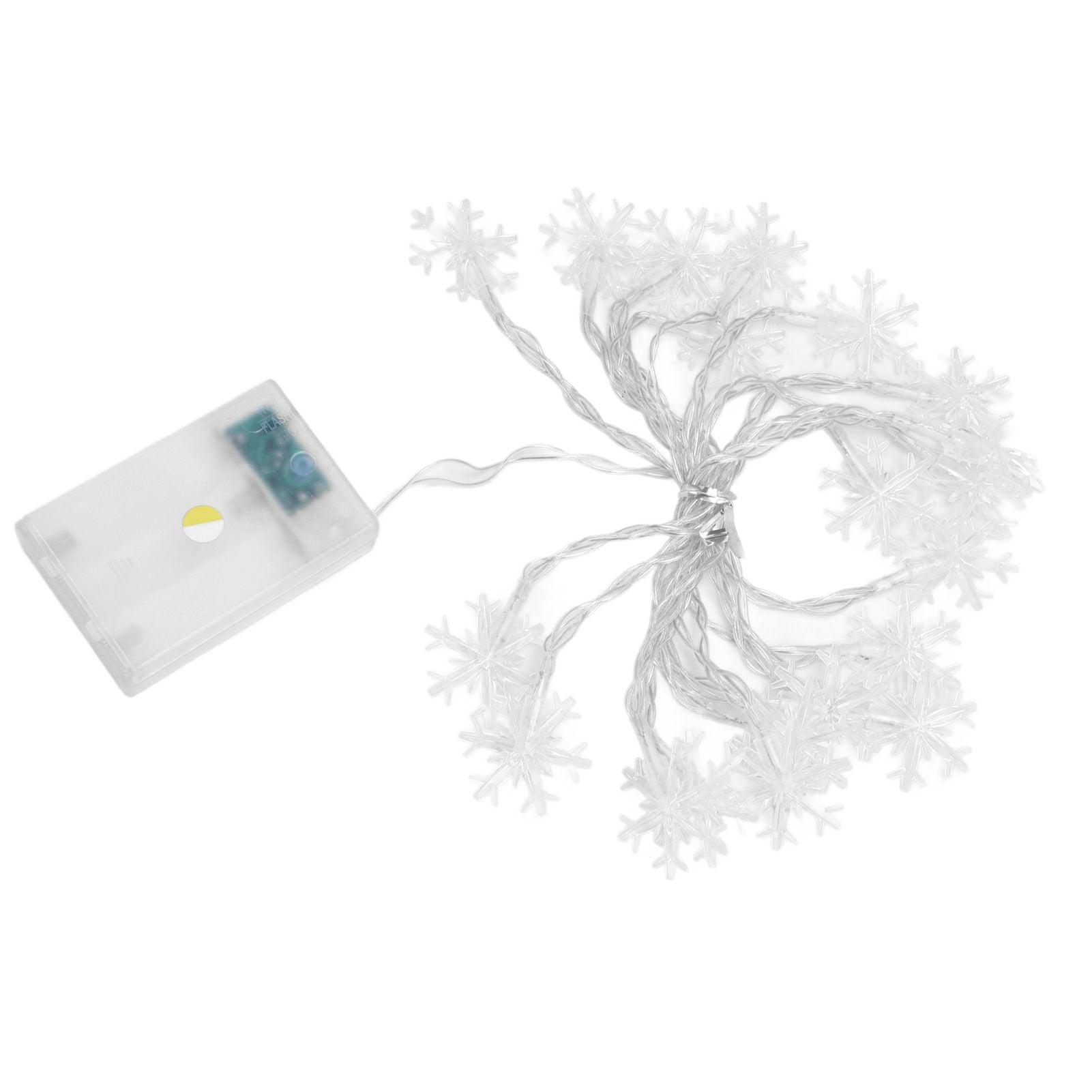 LED Snowflake Light String 20LED Battery Operated LED String Lights for Holiday Xmas Indoor Outdoor Party V1294-YM0523-3119210243811
