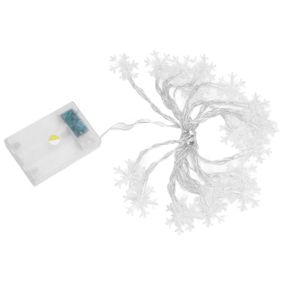LED Snowflake Light String 20LED Battery Operated LED String Lights for Holiday Xmas Indoor Outdoor Party V1294-YM0523-3119210243811