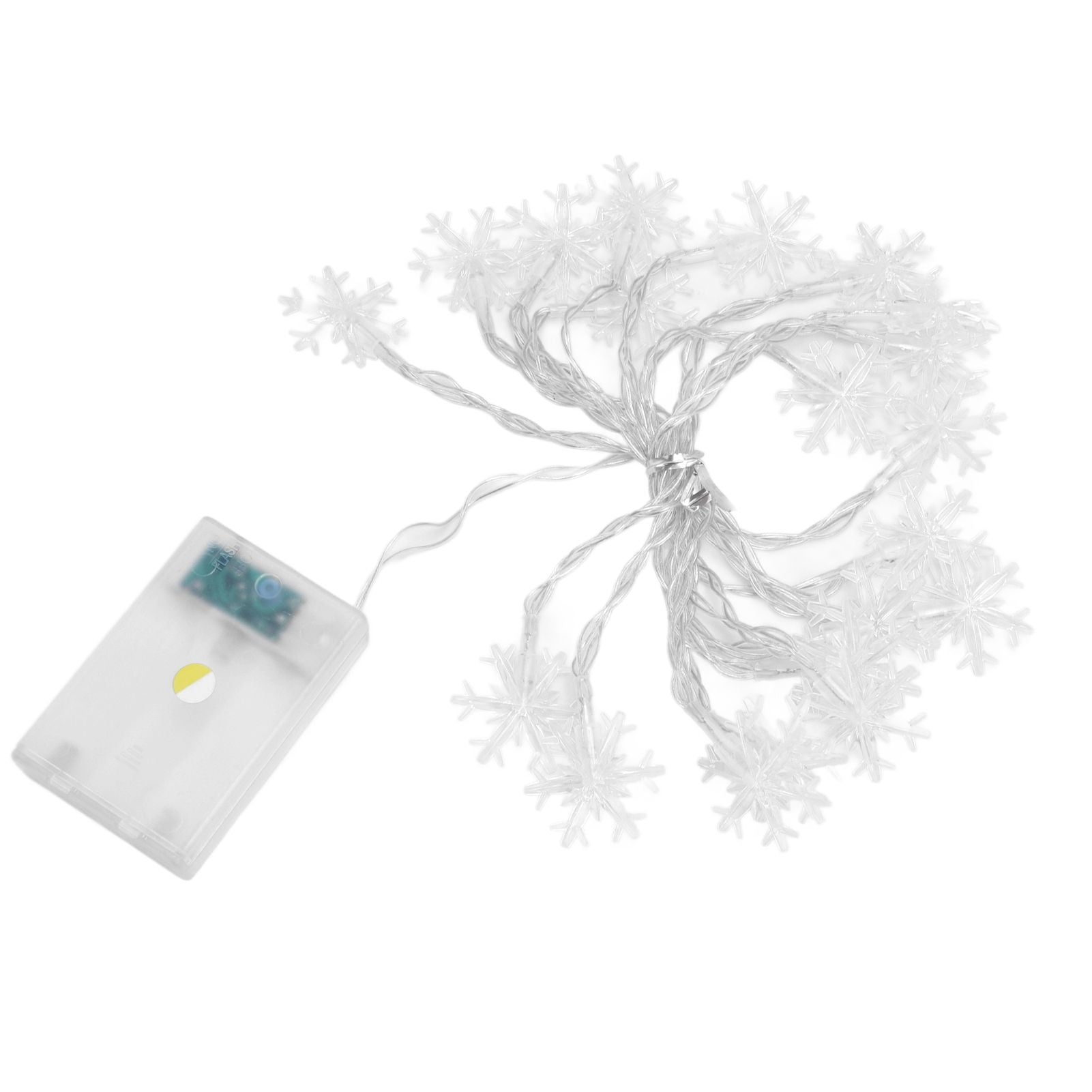 LED Snowflake Light String 20LED Battery Operated LED String Lights for Holiday Xmas Indoor Outdoor Party V1294-YM0523-3119210243811