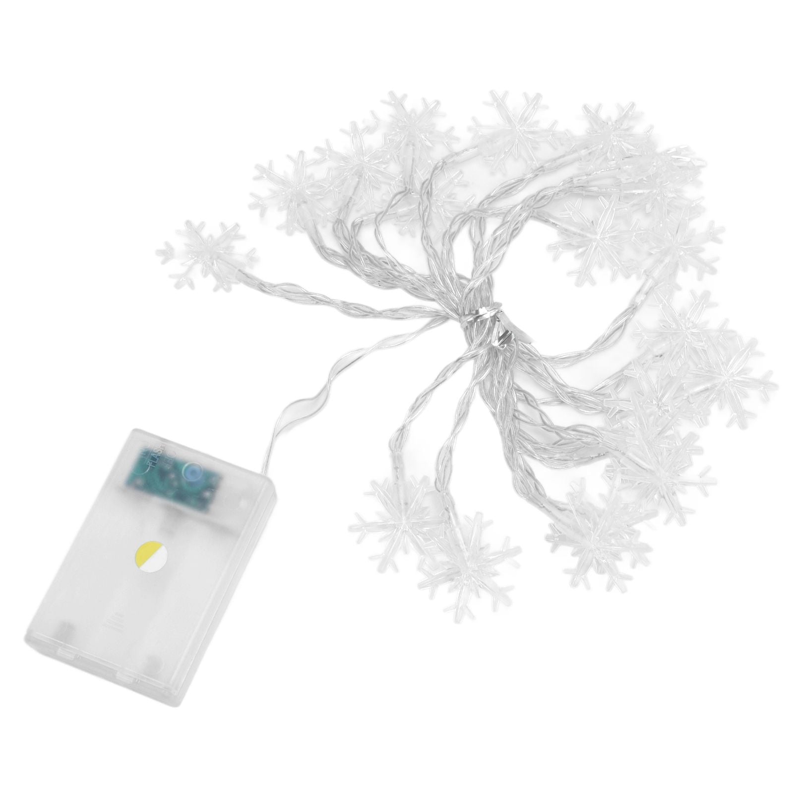 LED Snowflake Light String 20LED Battery Operated LED String Lights for Holiday Xmas Indoor Outdoor Party V1294-YM0523-3119210243811