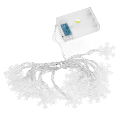 LED Snowflake Light String 20LED Battery Operated LED String Lights for Holiday Xmas Indoor Outdoor Party V1294-YM0523-3119210243811