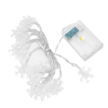 LED Snowflake Light String 20LED Battery Operated LED String Lights for Holiday Xmas Indoor Outdoor Party V1294-YM0523-3119210243811