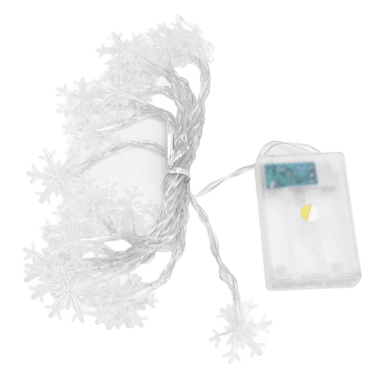 LED Snowflake Light String 20LED Battery Operated LED String Lights for Holiday Xmas Indoor Outdoor Party V1294-YM0523-3119210243811
