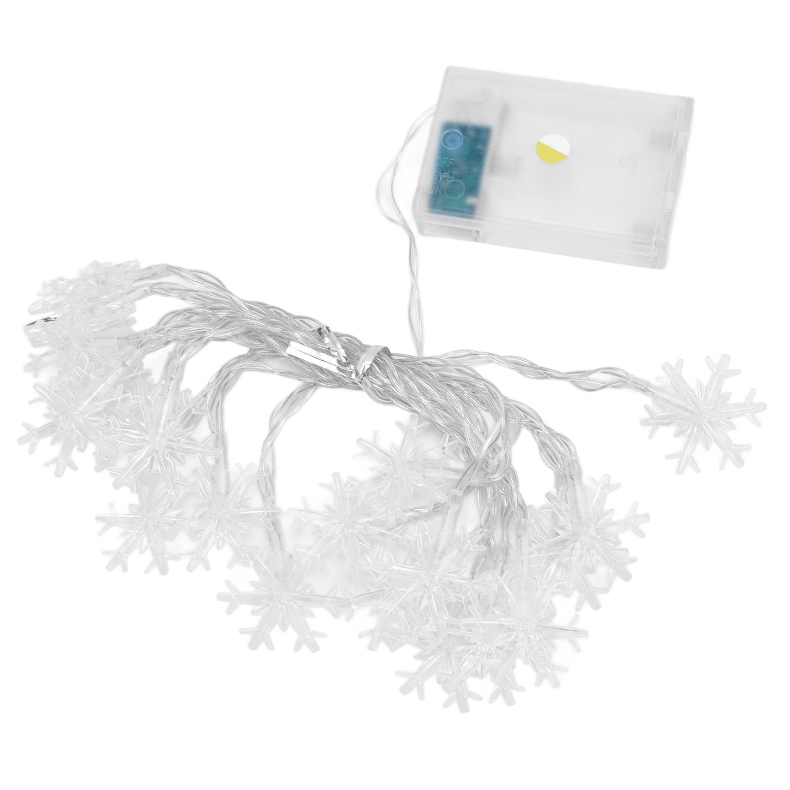 LED Snowflake Light String 20LED Battery Operated LED String Lights for Holiday Xmas Indoor Outdoor Party V1294-YM0523-3119210243811