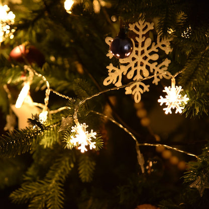 LED Snowflake Light String 20LED Battery Operated LED String Lights for Holiday Xmas Indoor Outdoor Party V1294-YM0523-3119210243811
