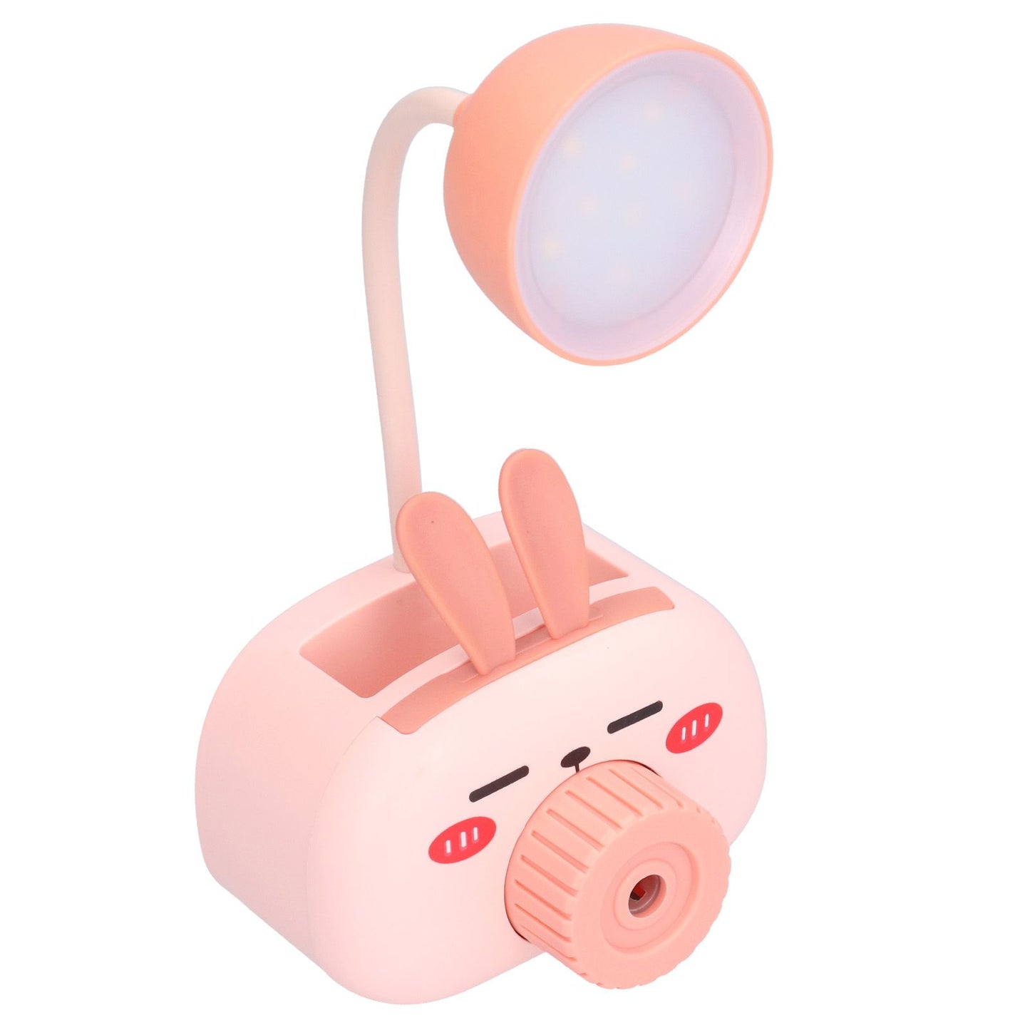 LED Folding Desk Lamp Cartoon Animal Multifunction Table Lamp Pen Holder Pencil Sharpener for Home OfficePink V1294-YM0523-3119210244313