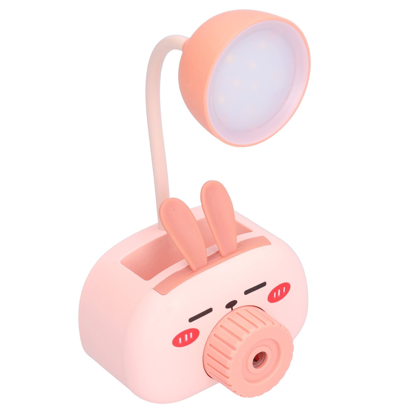 LED Folding Desk Lamp Cartoon Animal Multifunction Table Lamp Pen Holder Pencil Sharpener for Home OfficePink V1294-YM0523-3119210244313