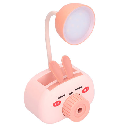 LED Folding Desk Lamp Cartoon Animal Multifunction Table Lamp Pen Holder Pencil Sharpener for Home OfficePink V1294-YM0523-3119210244313