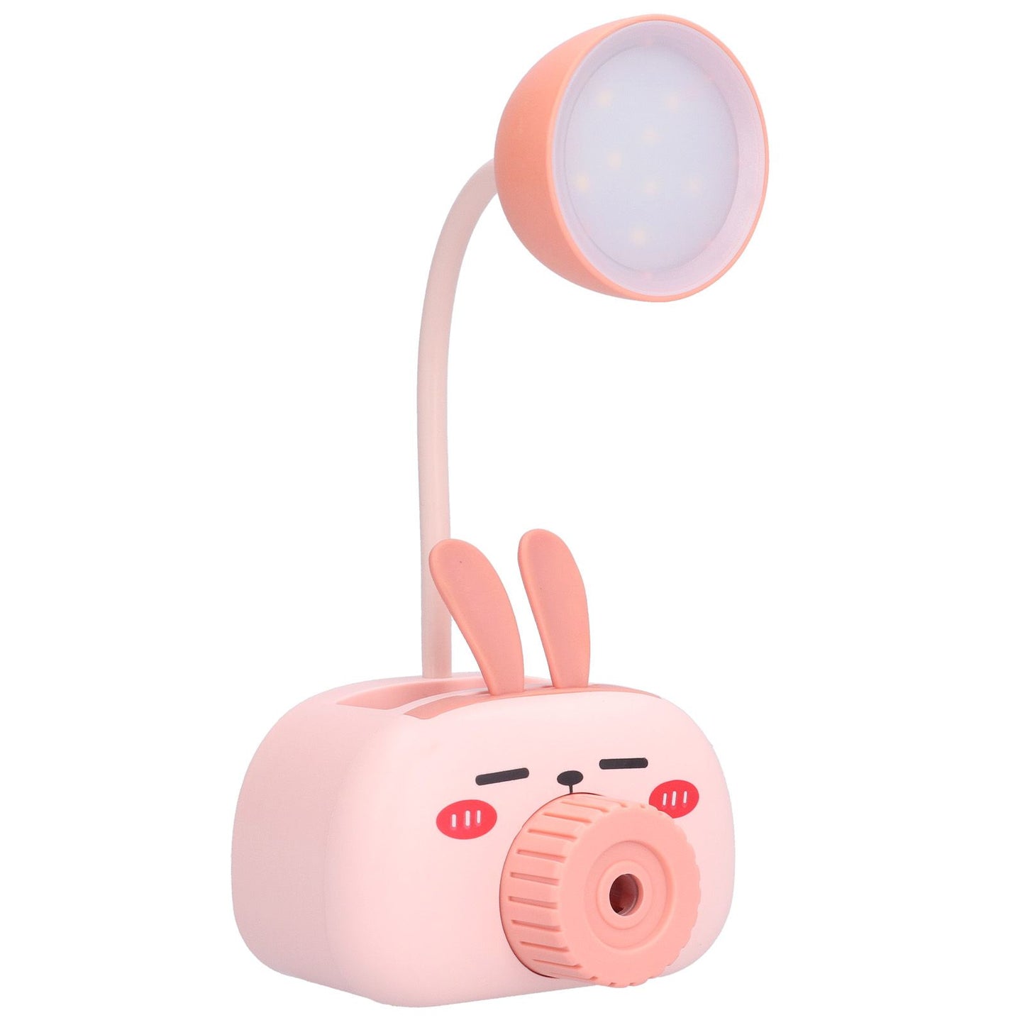 LED Folding Desk Lamp Cartoon Animal Multifunction Table Lamp Pen Holder Pencil Sharpener for Home OfficePink V1294-YM0523-3119210244313