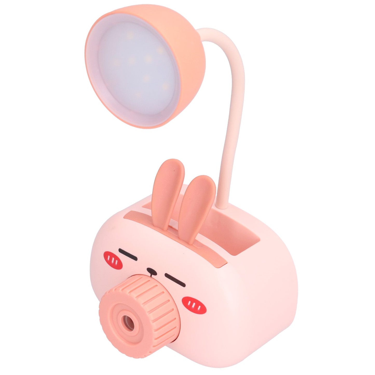 LED Folding Desk Lamp Cartoon Animal Multifunction Table Lamp Pen Holder Pencil Sharpener for Home OfficePink V1294-YM0523-3119210244313