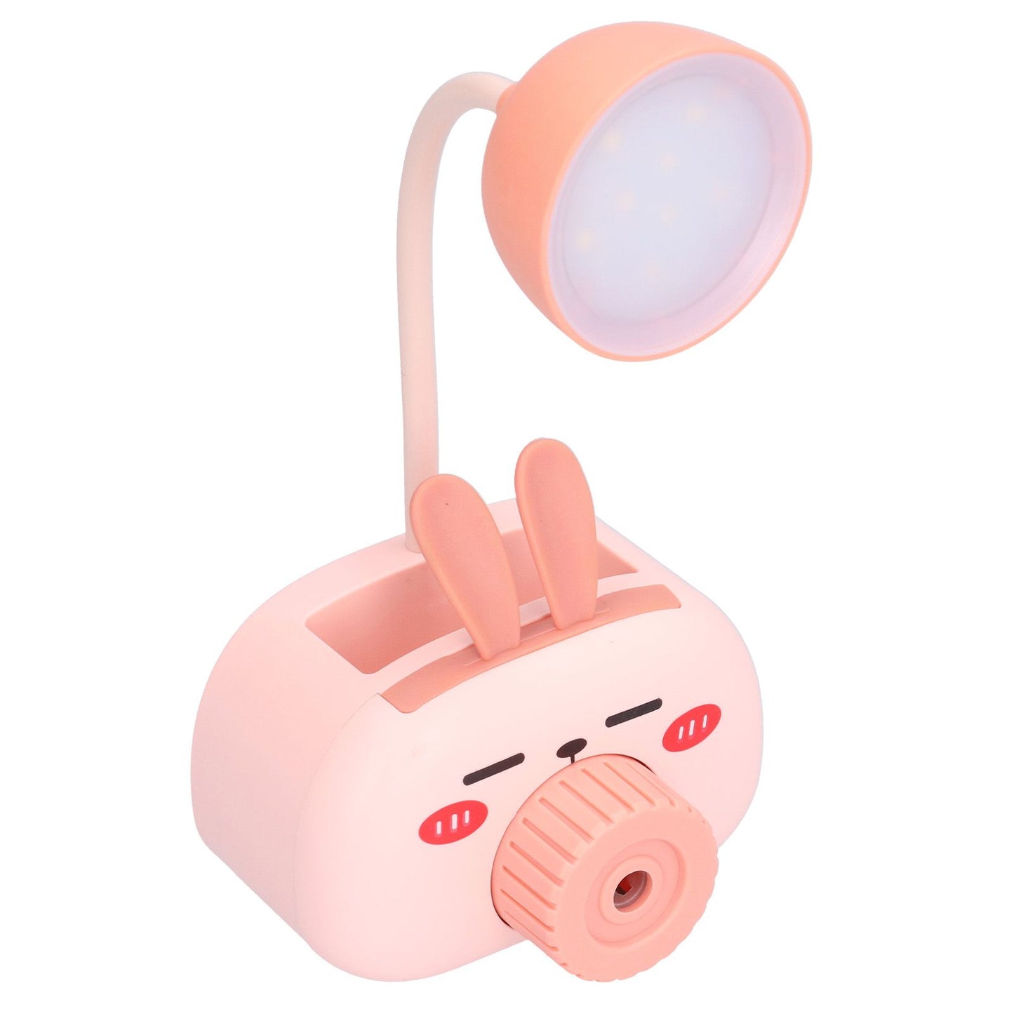LED Folding Desk Lamp Cartoon Animal Multifunction Table Lamp Pen Holder Pencil Sharpener for Home OfficePink V1294-YM0523-3119210244313