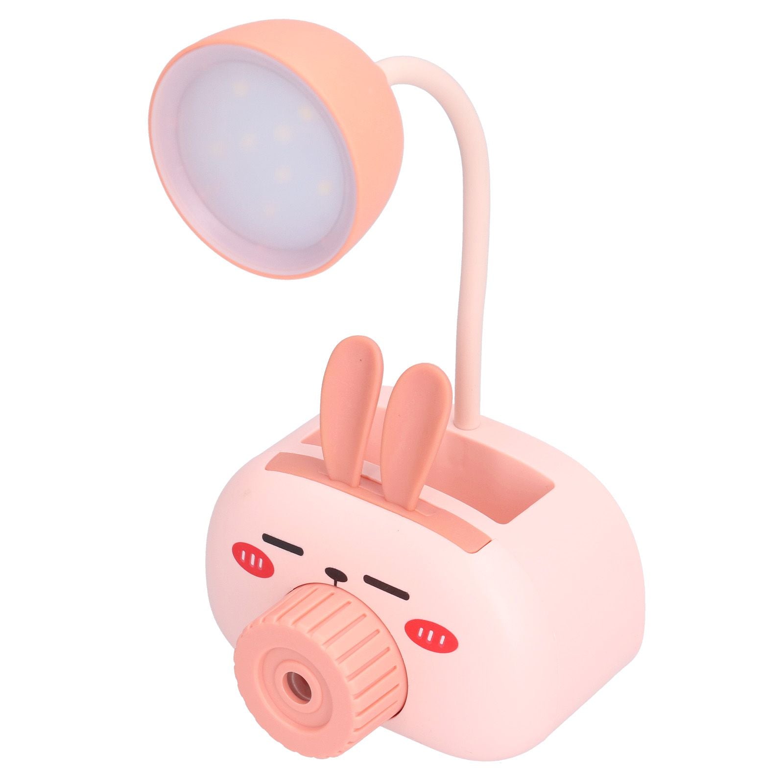 LED Folding Desk Lamp Cartoon Animal Multifunction Table Lamp Pen Holder Pencil Sharpener for Home OfficePink V1294-YM0523-3119210244313